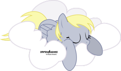 Size: 1024x600 | Tagged: safe, artist:oobrushstrokeoo, derpy hooves, pegasus, pony, cloud, eyes closed, female, hooves, lying on a cloud, mare, on a cloud, prone, simple background, sleeping, solo, transparent background, wings