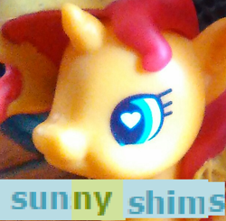 Size: 612x600 | Tagged: safe, edit, sunset shimmer, pony, unicorn, bust, cute, expand dong, exploitable meme, female, heart eyes, irl, mare, meme, photo, portrait, shimmerbetes, solo, toy, wingding eyes