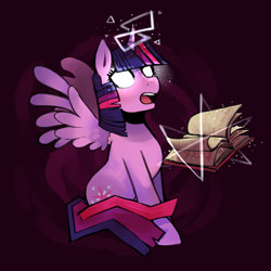 Size: 800x800 | Tagged: safe, artist:raito1, derpibooru import, twilight sparkle, twilight sparkle (alicorn), alicorn, pony, book, female, magic, mare