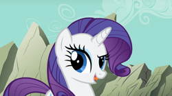 Size: 1054x592 | Tagged: safe, screencap, rarity, pony, unicorn, a dog and pony show, dreamworks face, female, mare, raised eyebrow, smugity, solo