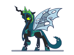 Size: 1280x960 | Tagged: safe, artist:flutterluv, queen chrysalis, changeling, changeling queen, the ending of the end, colored sclera, crown, female, hoof shoes, jewelry, regalia, simple background, solo, transparent background, ultimate chrysalis