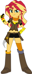 Size: 1646x3788 | Tagged: safe, artist:sonofaskywalker, sunset shimmer, equestria girls, ami koshimizu, clothes, costume, crossover, rwby, solo, voice actor joke, yang xiao long