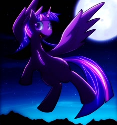 Size: 800x852 | Tagged: safe, artist:c.d.i., derpibooru import, twilight sparkle, twilight sparkle (alicorn), alicorn, pony, female, mare, moon, pixiv, solo