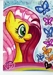 Size: 1280x1805 | Tagged: safe, artist:alex delgiannis, fluttershy, butterfly, pegasus, pony, solo, traditional art