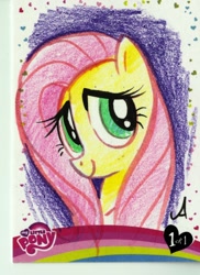 Size: 1280x1758 | Tagged: safe, artist:amy mebberson, fluttershy, pegasus, pony, artist card, solo, traditional art