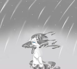Size: 1600x1440 | Tagged: safe, artist:12010rose, rarity, pony, unicorn, crying, grayscale, monochrome, neo noir, partial color, solo