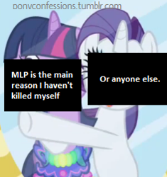 Size: 236x251 | Tagged: safe, derpibooru import, rarity, twilight sparkle, pony, unicorn, murder, pony confessions, suicide, text