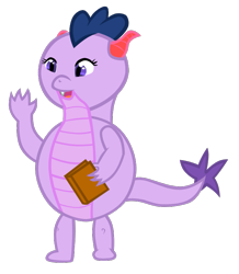 Size: 711x814 | Tagged: safe, artist:tokoshoran, derpibooru import, twilight sparkle, dragon, baby dragon, book, circle tool, dragonified, role reversal, solo, species swap, tepidity