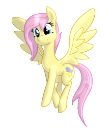 Size: 1365x1577 | Tagged: safe, artist:etiluos, fluttershy, pegasus, pony, a minor variation, alternate hairstyle, solo