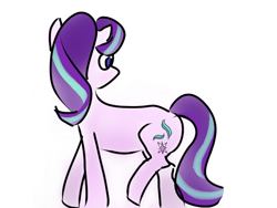 Size: 640x480 | Tagged: safe, anonymous artist, derpibooru exclusive, starlight glimmer, pony, unicorn, looking back, simple background, solo, white background