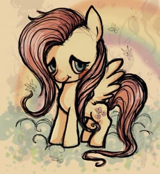 Size: 600x653 | Tagged: safe, artist:kchak, fluttershy, pegasus, pony, female, mare, pink mane, solo, yellow coat