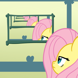 Size: 600x600 | Tagged: safe, artist:hudoyjnik, artist:synch-anon, fluttershy, pegasus, pony, mirror, recursion