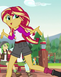 Size: 524x658 | Tagged: safe, screencap, captain planet, sandalwood, snips, sunset shimmer, equestria girls, legend of everfree, cropped