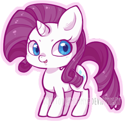 Size: 427x415 | Tagged: safe, artist:donttouchmommy, rarity, pony, unicorn, chibi, female, mare, purple mane, solo, white coat