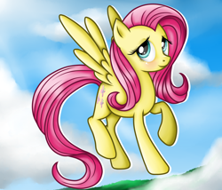 Size: 3000x2571 | Tagged: safe, artist:vird-gi, fluttershy, pegasus, pony, cloud, cloudy, solo