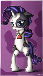 Size: 2160x3840 | Tagged: safe, artist:neko-me, rarity, cow, pony, unicorn, bipedal, cowbell, raricow, solo