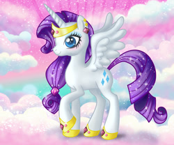 Size: 972x810 | Tagged: safe, artist:bapity88, rarity, alicorn, pony, alicornified, race swap, raricorn, solo