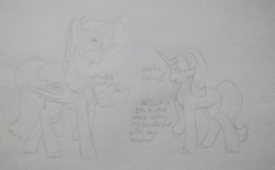 Size: 2048x1271 | Tagged: safe, artist:mah521, starlight glimmer, sunburst, twilight sparkle, twilight sparkle (alicorn), alicorn, unicorn, dating, female, male, mare, shipping, stallion, straight, talking, traditional art, twiburst