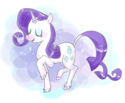 Size: 1086x899 | Tagged: safe, artist:puffpink, rarity, classical unicorn, pony, unicorn, leonine tail, solo