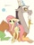 Size: 425x560 | Tagged: safe, artist:pasikon, discord, fluttershy, pegasus, pony, discoshy, female, male, shipping, straight