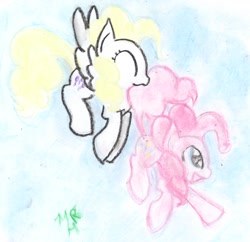 Size: 4255x4122 | Tagged: safe, artist:werewolf883, pinkie pie, surprise, earth pony, pony, absurd resolution, traditional art