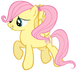 Size: 500x499 | Tagged: safe, artist:winxflorabloomroxy, fluttershy, pegasus, pony, alternate hairstyle, ponytail, simple background, solo, transparent background, vector
