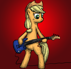 Size: 714x693 | Tagged: safe, artist:sny8, applejack, earth pony, pony, bass guitar, music, musical instrument