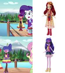 Size: 1280x1440 | Tagged: safe, edit, edited screencap, screencap, fluttershy, rarity, sci-twi, sunset shimmer, twilight sparkle, equestria girls, legend of everfree, camp everfree, camp fashion show outfit, clothes, cropped, doll, dress, mannequin, toy