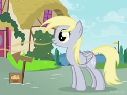 Size: 1033x774 | Tagged: safe, artist:noah-x3, derpy hooves, pegasus, pony, female, mare, muffin, solo