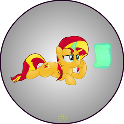 Size: 5000x5000 | Tagged: safe, artist:lakword, sunset shimmer, pony, absurd resolution, calm, cute, letter, lying down, prone, reading, simple background, solo, transparent background