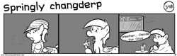 Size: 1280x404 | Tagged: safe, artist:tetrapony, derpy hooves, pegasus, pony, comic:the daily derp, comic, female, mare, monochrome