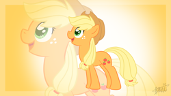 Size: 900x506 | Tagged: safe, artist:maplesunrise, applejack, earth pony, pony, solo