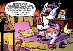 Size: 756x534 | Tagged: safe, artist:andypriceart, idw, applejack, rarity, earth pony, pony, unicorn, spoiler:comic, clothes, nightgown, official comic, shipping fuel