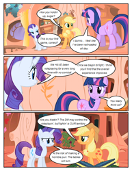 Size: 612x792 | Tagged: safe, artist:newbiespud, edit, edited screencap, screencap, applejack, rarity, twilight sparkle, unicorn twilight, earth pony, pony, unicorn, comic:friendship is dragons, friendship is magic, comic, female, mare, screencap comic