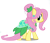 Size: 800x693 | Tagged: safe, artist:schnuffitrunks, fluttershy, pegasus, pony, alternate hairstyle, clothes, dress, solo