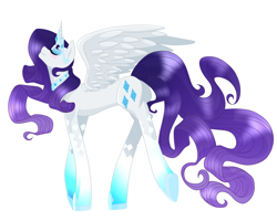 Size: 1024x819 | Tagged: safe, artist:linamomoko, rarity, alicorn, pony, alicornified, race swap, raricorn, simple background, solo, white background