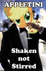 Size: 350x533 | Tagged: safe, applejack, barely pony related, image macro, james bond, meme, pun