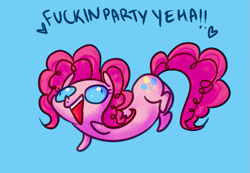 Size: 595x412 | Tagged: safe, artist:catspian, pinkie pie, earth pony, pony, female, mare, pink coat, pink mane, solo, vulgar