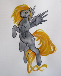 Size: 1050x1300 | Tagged: safe, artist:batwitch, derpy hooves, pegasus, pony, female, mare, solo, traditional art