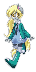 Size: 1181x2300 | Tagged: safe, artist:looji, derpy hooves, equestria girls, blonde hair, clothes, female, smiling, solo