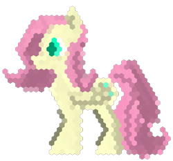 Size: 1237x1152 | Tagged: safe, artist:porkchopsammie, fluttershy, pegasus, pony, female, hexagon, mare, solo