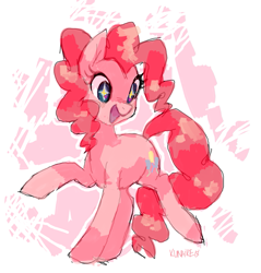 Size: 841x880 | Tagged: safe, artist:kunaike, pinkie pie, pony, open mouth, solo, starry eyes, wingding eyes