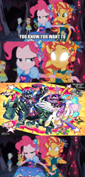 Size: 846x1768 | Tagged: safe, artist:gashi-gashi, edit, edited screencap, screencap, captain planet, derpy hooves, flash sentry, lyra heartstrings, mane-iac, pinkie pie, princess celestia, spike, sunset shimmer, twilight sparkle, equestria girls, legend of everfree, legend of everfree - bloopers, rainbow rocks, background human, bumblebee, exploitable meme, grimlock, hasbro, megatron, meme, optimus prime, pinkie's mindspace, starscream, sunset sees things, transformers, transformers age of extinction, transformers prime