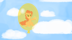 Size: 1920x1075 | Tagged: artist needed, source needed, safe, pinkie pie, earth pony, pony, balloon, inside, pinkie pie trapped in a balloon, sky