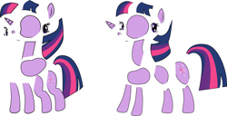 Size: 1756x901 | Tagged: safe, artist:dekomaru, derpibooru import, twilight sparkle, pony, unicorn, exploded view, female, horn, mare, purple coat, purple mane, solo