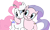 Size: 640x388 | Tagged: safe, artist:youwillneverkno, pinkie pie, rarity, earth pony, pony, unicorn, hug, mane swap, smiling, tail swap