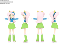 Size: 1600x1000 | Tagged: safe, artist:stevelynx, fluttershy, equestria girls, 3d, blender, wip