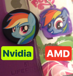 Size: 640x672 | Tagged: safe, derpibooru import, rainbow dash, pegasus, pony, amd, meme, nvidia