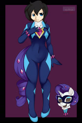 Size: 1280x1920 | Tagged: safe, artist:kloudmutt, radiance, rarity, human, breasts, female, humanized, ponyrumi, power ponies, raritits, solo