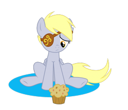 Size: 1024x886 | Tagged: safe, artist:kakyou-dreams, derpy hooves, pegasus, pony, eyepatch, general derpy, simple background, sitting, solo, transparent background, vector